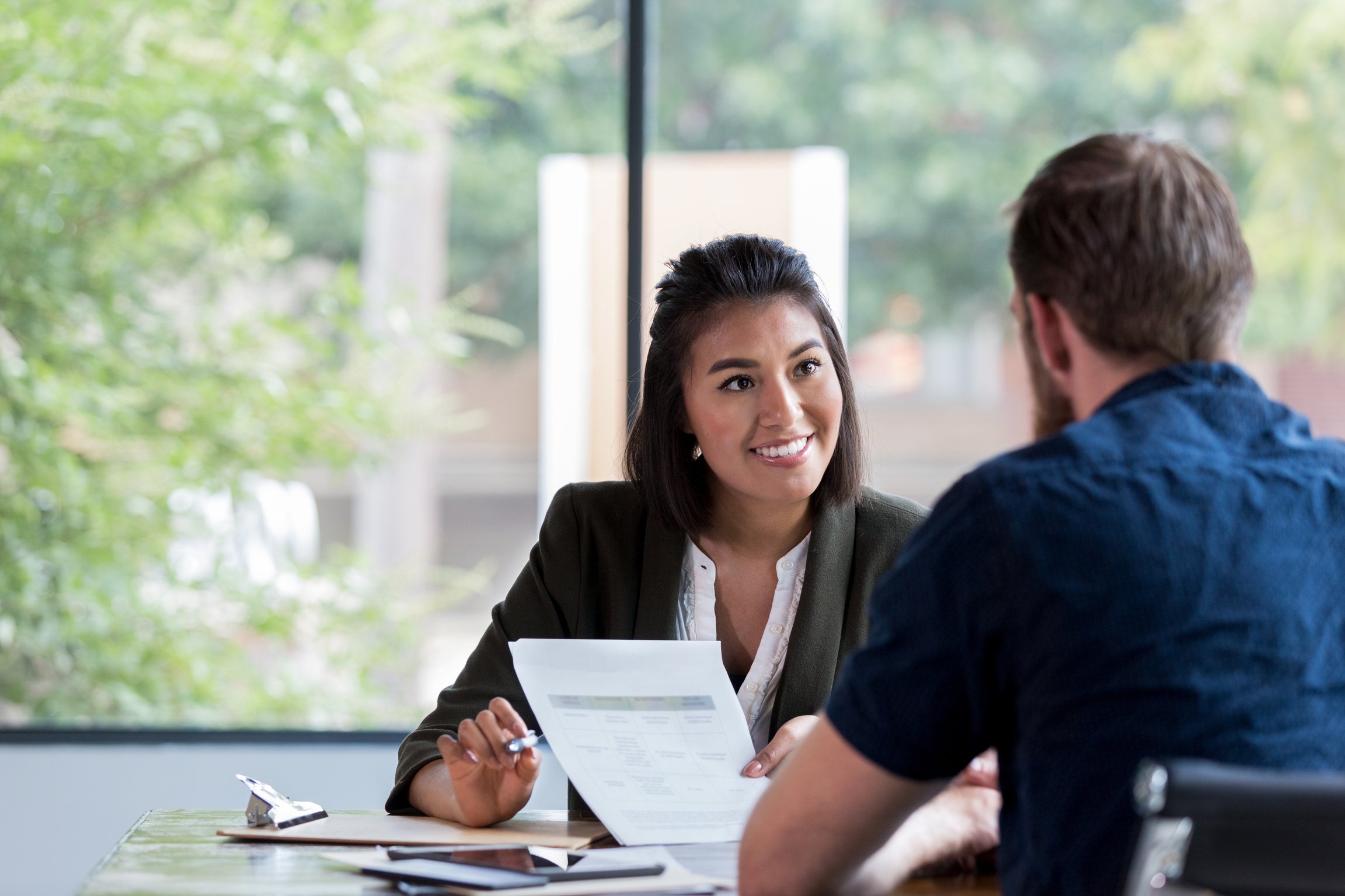 Employee Talking to a Client 